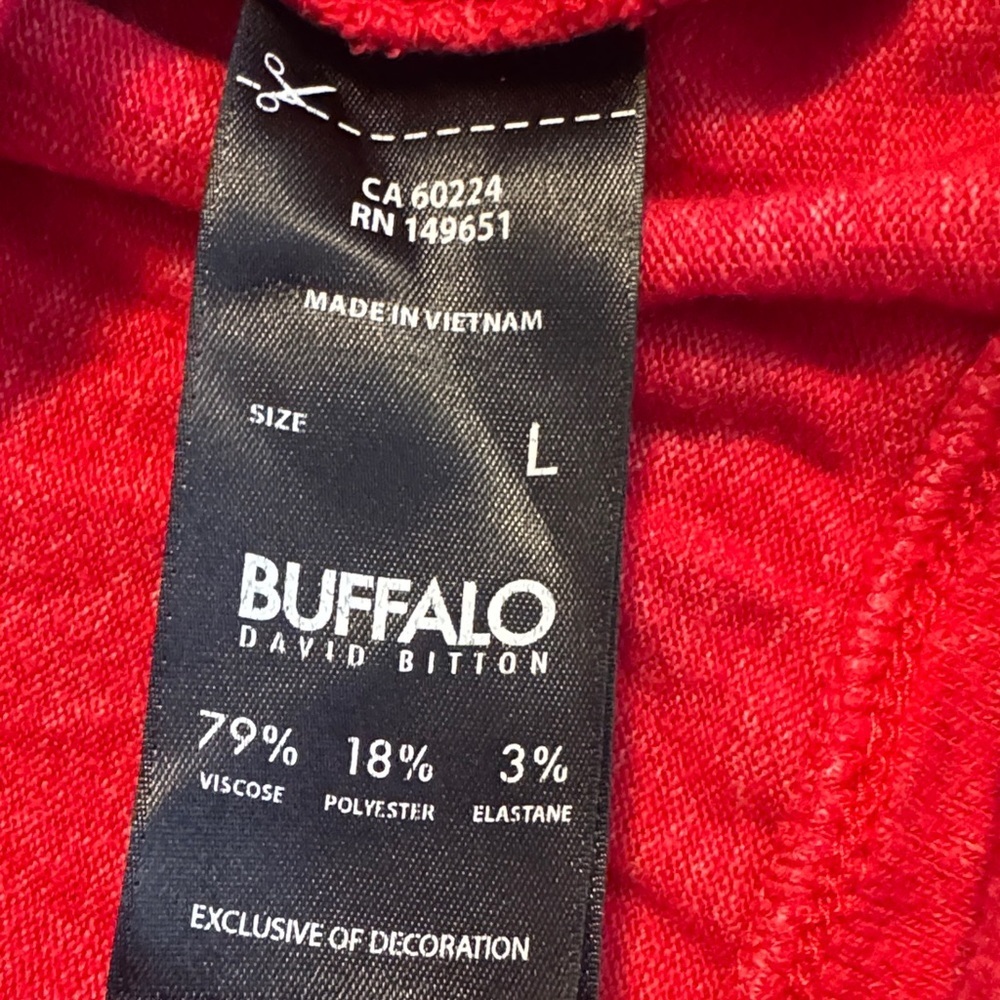 Buffalo David Bitton Valentines Day Red Sweater with Heart Accents - Picture 4 of 5